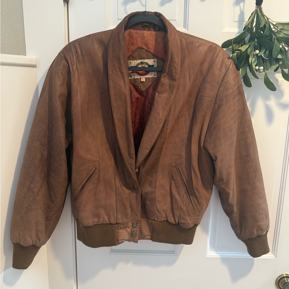 Rock Green Jackets & Blazers - Vintage Unisex 90s Rock Creek Chocolate Brown Leather Jacket